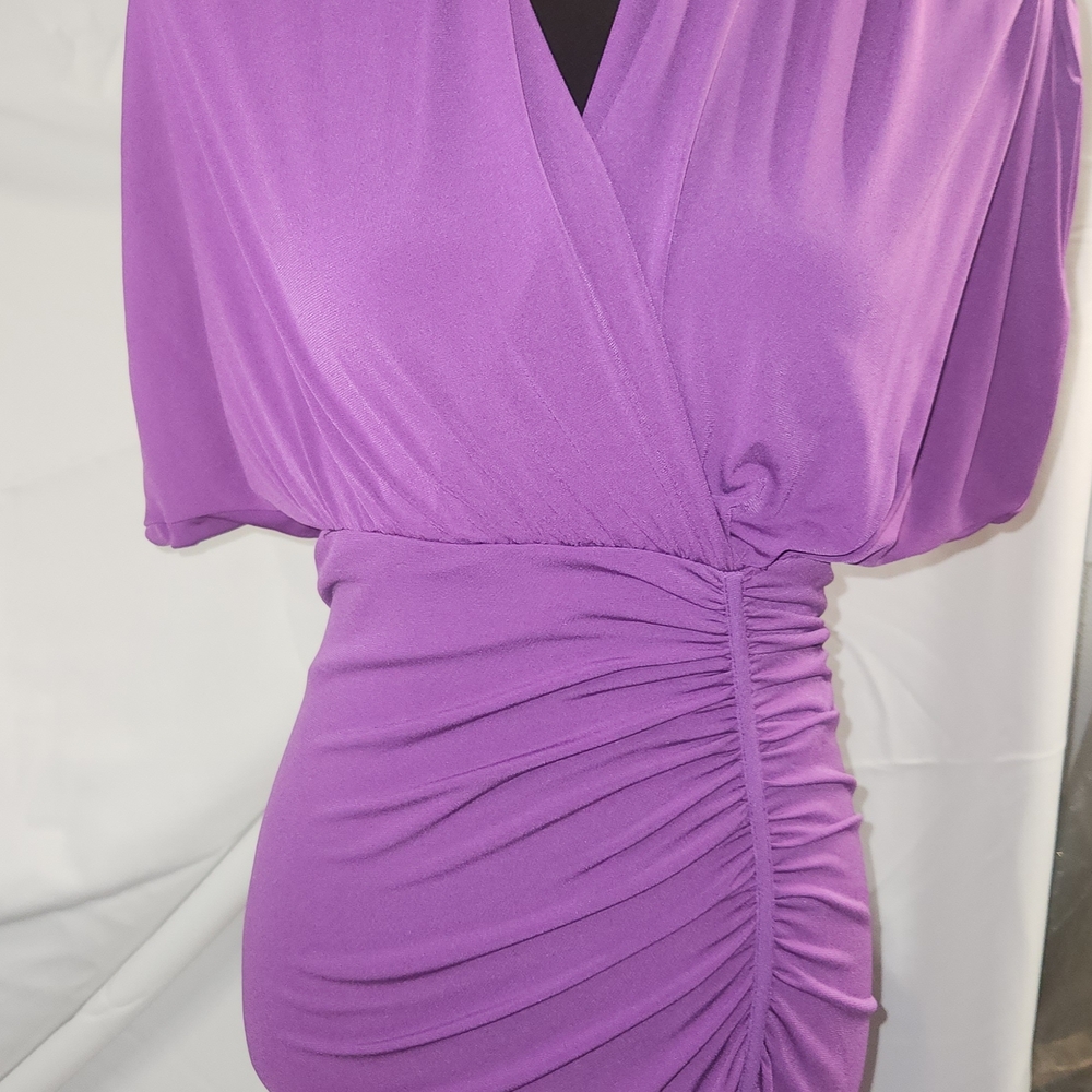 Max & Cleo Vibrant Purple Ruched Dress